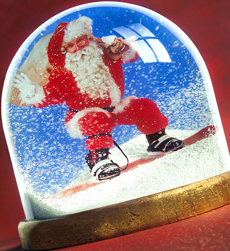 Santa snowboarder shaker